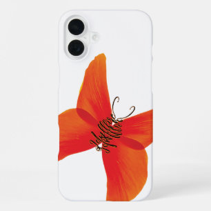 Orange Red Poppy Butterfly mit Ihrem Namen iPhone 16 Plus Hülle