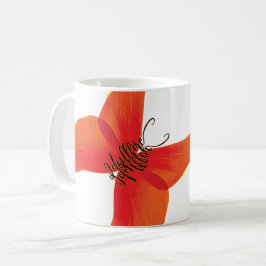 Orange Red Poppy Butterfly mit Ihrem Namen Kaffeetasse