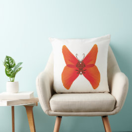 Orange Red Poppy Butterfly mit Ihrem Namen Kissen