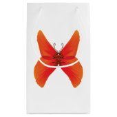 Orange Red Poppy Butterfly mit Ihrem Namen Kleine Geschenktüte (Rückseite)