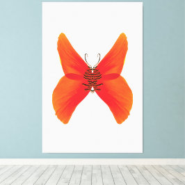 Orange Red Poppy Butterfly mit Ihrem Namen Leinwanddruck