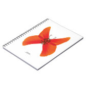 Orange Red Poppy Butterfly mit Ihrem Namen Notizblock (Linke Seite)