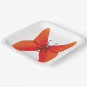Orange Red Poppy Butterfly mit Ihrem Namen Pappteller (Gewinkelt)