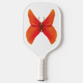 Orange Red Poppy Butterfly mit Ihrem Namen Pickleball Schläger (Rückseite)
