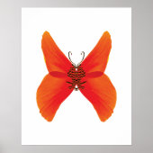 Orange Red Poppy Butterfly mit Ihrem Namen Poster (Vorne)