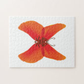 Orange Red Poppy Butterfly mit Ihrem Namen Puzzle (Horizontal)