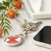 Orange Red Poppy Butterfly mit Ihrem Namen Schlüsselanhänger (Seite)