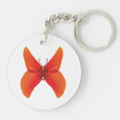 Orange Red Poppy Butterfly mit Ihrem Namen Schlüsselanhänger (Rückseite)