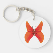 Orange Red Poppy Butterfly mit Ihrem Namen Schlüsselanhänger (Vorderseite)