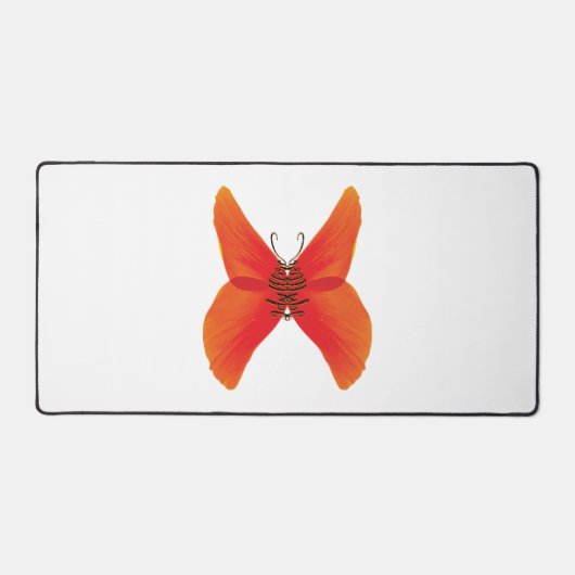 Orange Red Poppy Butterfly mit Ihrem Namen Schreibtischunterlage (Vorderseite)