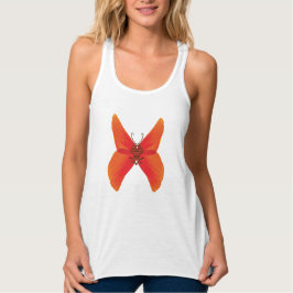 Orange Red Poppy Butterfly mit Ihrem Namen Tank Top