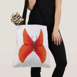 Orange Red Poppy Butterfly mit Ihrem Namen Tasche