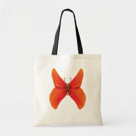 Orange Red Poppy Butterfly mit Ihrem Namen Tragetasche