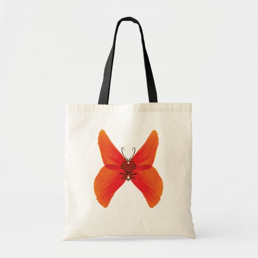 Orange Red Poppy Butterfly mit Ihrem Namen Tragetasche (Vorne)