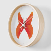 Orange Red Poppy Butterfly mit Ihrem Namen Uhr (Winkel)