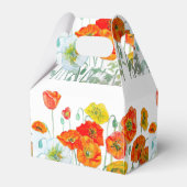Orange Red Poppy Floral Tee Party Cake Gefallen Bo Geschenkschachtel (Rückseite)