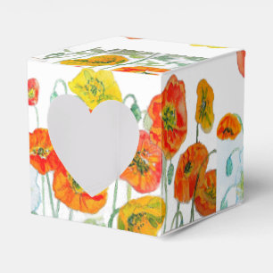 Orange Red Poppy Floral Tee Party Cake Gefallen Bo Geschenkschachtel