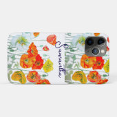 Orange Red Poppy Flower Pattern Thank You Case-Mate iPhone Hülle (Rückseite (Horizontal))