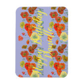 Orange Red Poppy Lila Happy Birthday Ladys Magnet (Vertikal)