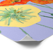 Orange Red Poppy Lila Happy Birthday Ladys Poster (Ecke)