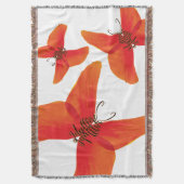 Orange Red Poppy Schmetterlinge mit Ihrem Namen Decke (Vorderseite Vertikal)