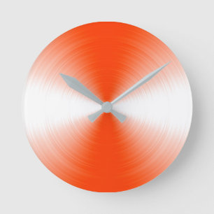 Orange Red Radiant Contemporary Runde Wanduhr
