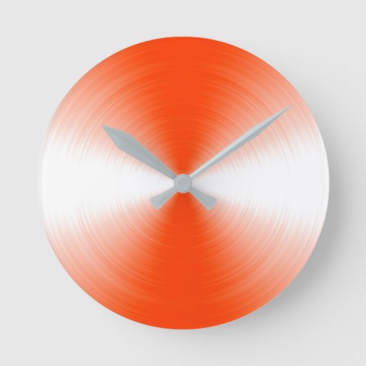 Orange Red Radiant Contemporary Runde Wanduhr (Vorderseite)