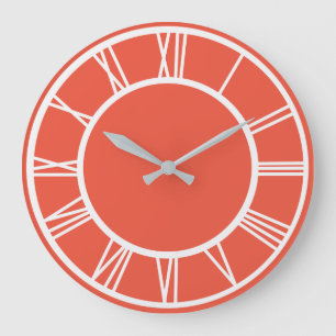 Orange Red RD Große Wanduhr