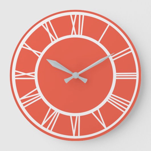 Orange Red RD Große Wanduhr (Vorderseite)
