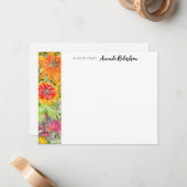 Orange Red Rudbeckia Aquarellfarben - flache Karte (Vorderseite/Rückseite Beispiel)