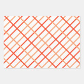 Orange Red Strip Muster Wasserfarbe Geschenkpapier Set (Vorderseite 3)
