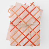 Orange Red Strip Muster Wasserfarbe Geschenkpapier Set (Beispiel)