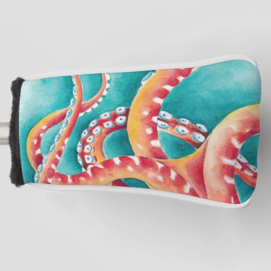 Orange Red Tentacles Golf Headcover (Vorderseite)