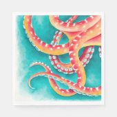 Orange Red Tentacles Serviette (Vorderseite)