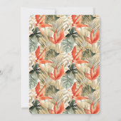 Orange Red Tropical Jungle Floral Wedding Einladung (Rückseite)