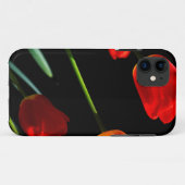 Orange Red Tulip Blume Schwarzer Hintergrund Case-Mate iPhone Hülle (Rückseite (Horizontal))