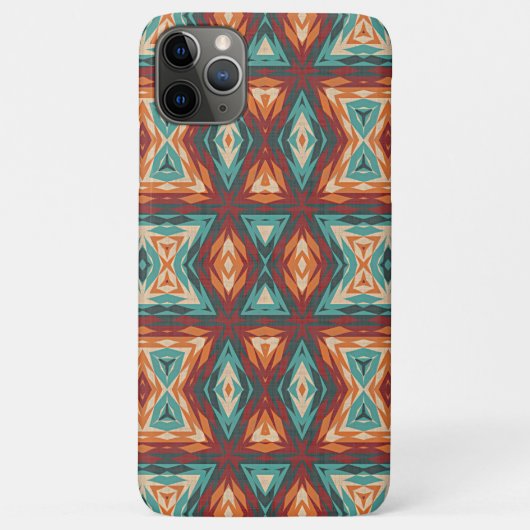Orange Red Turquoise Ethnic Mosaic Art Pattern Case-Mate iPhone Hülle (Rückseite)