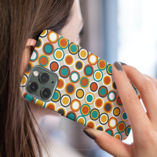 Orange Red Turquoise Funky Circles Mitte Jahrhunde Case-Mate iPhone Hülle