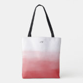Orange Red Watercolor Ombre Modern Monogram Tasche (Rückseite)
