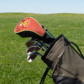 Orange Red World Map Golfer Kopf Abdeckung Golf Headcover (In SItu)