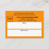 Orange-Referenzkarte speichern oder kaufen Empfehlungskarte (Vorderseite)