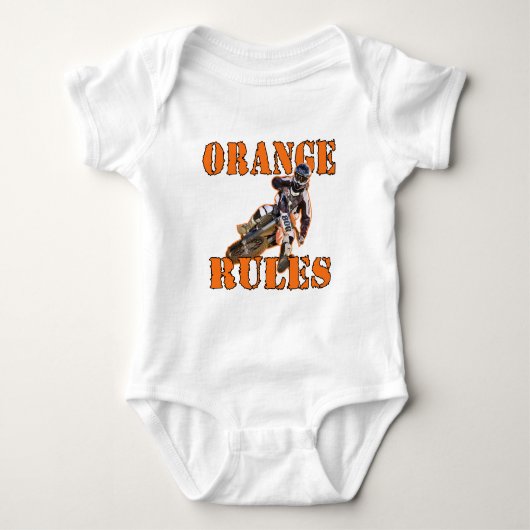 Orange Regeln Baby Strampler (Vorderseite)