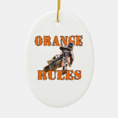 Orange Regeln Keramik Ornament (Vorne)