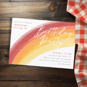 Orange Regenbogen Geburtstagsparty Einladung