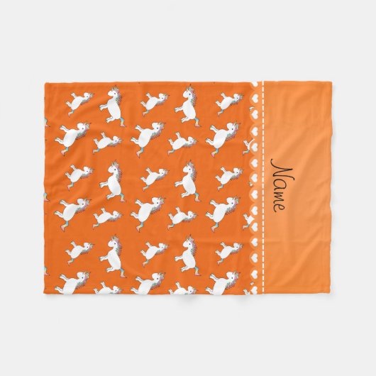 Orange Regenbogenfarben, personalisiert Fleecedecke (Vorderseite (Horizontal))