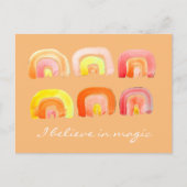 Orange Regenbogenretron Inspiration Zitat Postcard Postkarte (Vorderseite)