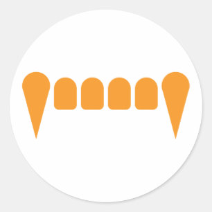 Orange Reißzahn-Aufkleber Runder Aufkleber