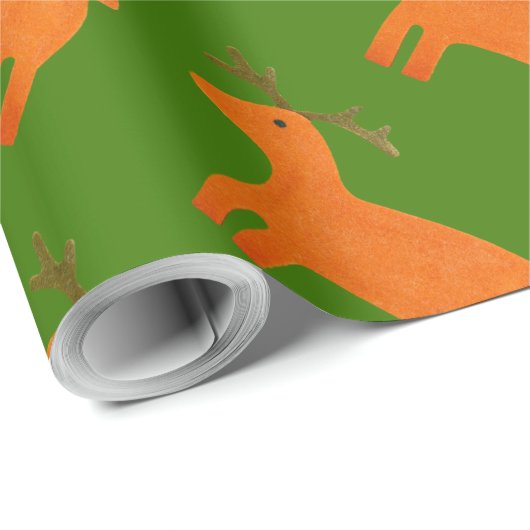 Orange Ren-Packpapier Geschenkpapier (Rolleneckpunkt)