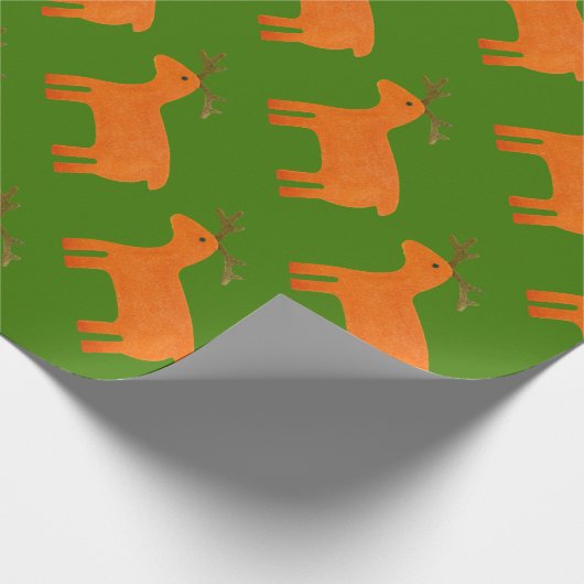 Orange Ren-Packpapier Geschenkpapier (Ecke)