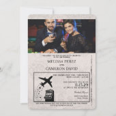 Orange Reno Passport Einladung zur Hochzeit (Vorderseite)